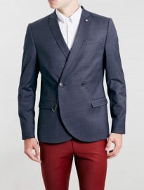 Topman Noose And Monkey Navy Pindot Blazer