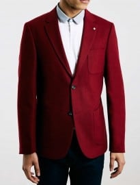Topman Peter Werth Red Flannel Blazer 