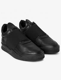 Filling Pieces Elastic-trimmed Leather Sneakers