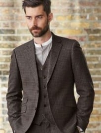 Next Brown Check Skinny Fit Suit: Jacket