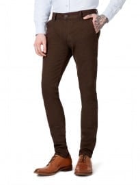 Topman Brown Check Skinny Chinos