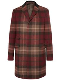 Etro Velvet And Calf Hair-trimmed Plaid Wool-blend Coat