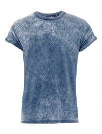Topman Blue Burnout High Roll T-shirt