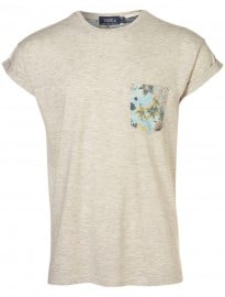 Topman White Floral Pocket Roll T-shirt