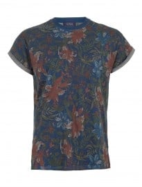 Topman Indigo Tropical Floral T-shirt
