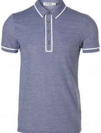 Topman Blue Smart Tipped Polo T-shirt