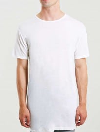 Topman White Side Split Long Line T-shirt