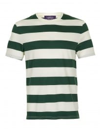 Topman Green Stripe Crew Neck T-shirt
