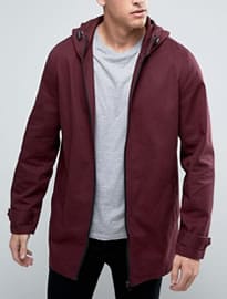 Asos Lightweight Parka Jacket In Burgundy