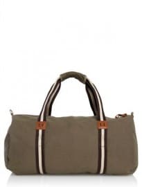 Khaki Canvas Stripe Holdall