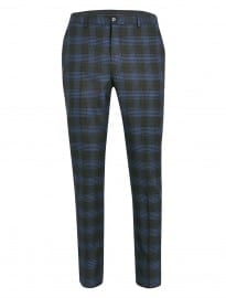 Topman Selected Homme Brown And Blue Check Trousers