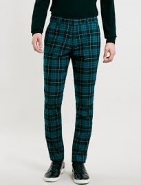 Topman Vito Blue Tartan Trousers