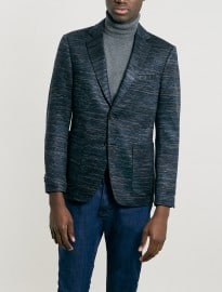 Topman Vito Blue Knit Blazer
