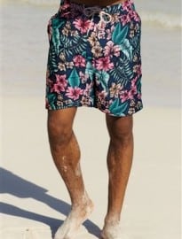 Navy Floral Swim Shorts