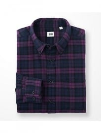 Uniqlo Men Flannel Checked Long Sleeve Shirt O
