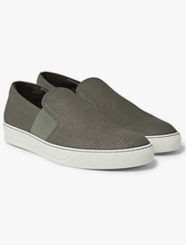 Lanvin Pebble-grain Leather Slip-on Sneakers