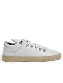 Filling Pieces Mens White Leather Sneakers