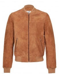 Topman Tan Suede Bomber Jacket