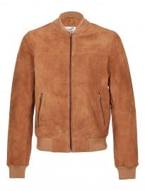 Topman Tan Suede Bomber Jacket