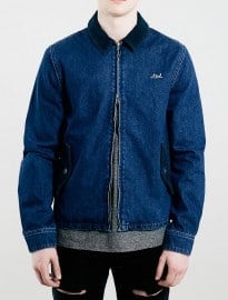Topman Ltd Blue Denim Harrington Jacket