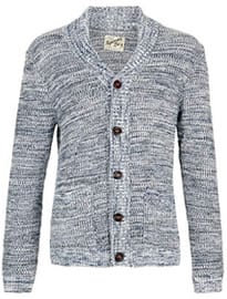 Topman Navy And White Mix Yarn Cardigan