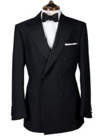Black Wool Double Breasted Dinner Jacket
