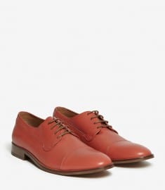 Reiss 1971 Nacano Soft Leather Brogues Orange
