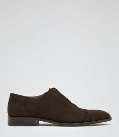 Reiss Del Suede Formal Brogues Brown