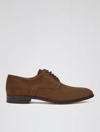 Reiss Clarkson Suede Derby Shoes Mid Brown