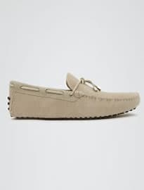 Reiss Bradley Suede Driving Shoes Chalk