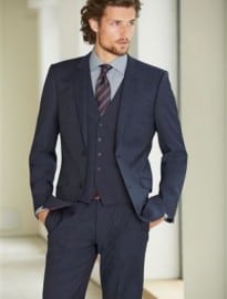 Next Signature Navy Textured Slim Fit Suit