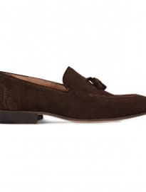 Reiss Havelock Suede Tassel Loafer Mid Brown