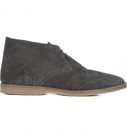 Reiss Orlando Suede Brogue Boot Grey