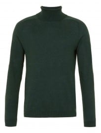 Topman Green Marl Roll Neck Jumper