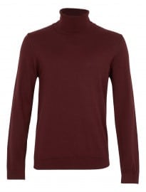Topman Burgundy Roll Neck Jumper