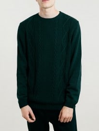 Topman Green Colorado Cable Jumper