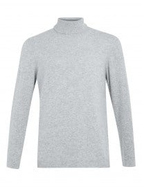 Topman Grey Cashmere Roll Neck Jumper