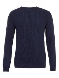 Topman Navy Cable Jumper