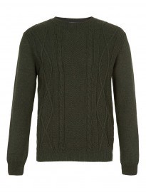 Topman Green Cable Jumper