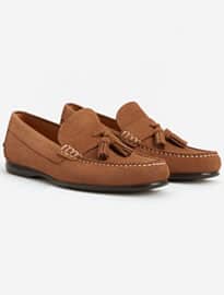 He By Mango Tassel Suede Loafers