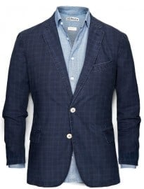 He By Mango Check Cotton Blazer