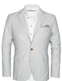 He By Mango Striped Cotton Blazer