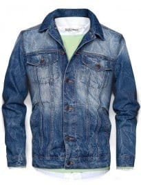 He By Mango Washed Denim Jacket