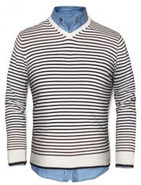 He By Mango Striped Knit Jumper