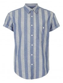 Topman Blue Dash Stripe Shirt