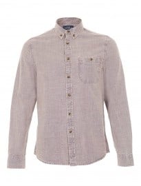 Topman Pink Acid Wash Oxford Long Sleeve Shirt
