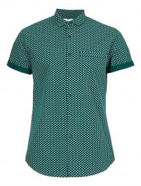 Topman Green Print Short Sleeve Shirt