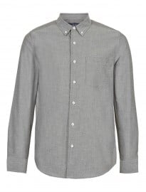 Topman Clean Grey Oxford Long Sleeve Shirt