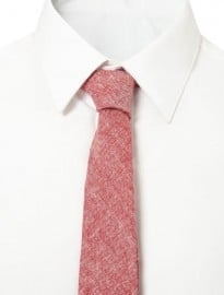 Topman Red Chambray Fabric Tie