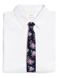 Topman Blue Chambray Floral 6cm Tie